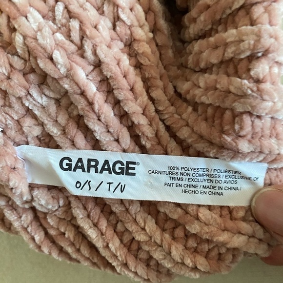 GARAGE pink chunky knit pompom hat O/S - Picture 2 of 7